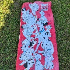 Vintage 90's Walt Disney's 101 Dalmatians Red Double Sided Sleeping Bag 54"×28"
